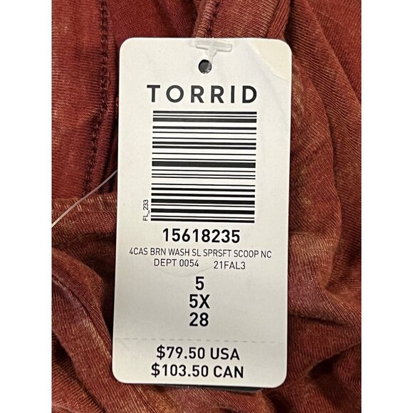 Torrid Super Soft Knit Plus Size 5X Rust Red Sleeveless Button Jumpsuit Pant New - Picture 8 of 10